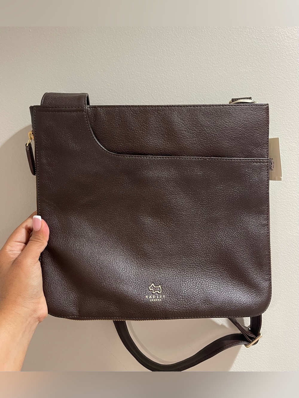 NWT Radley London Pockets Medium Zip-Top Crossbody Bag In Dark Brown